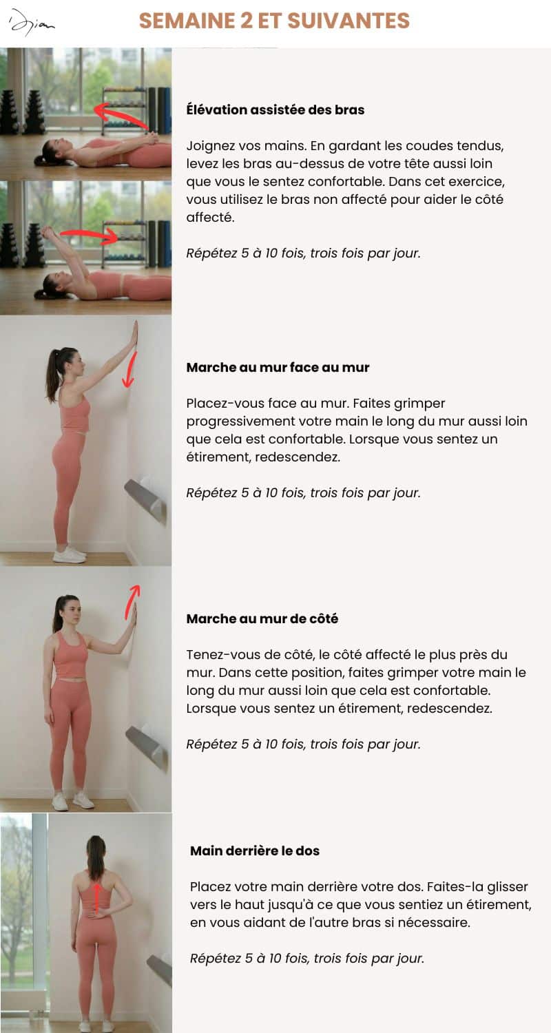 Exercises following breast augmentation