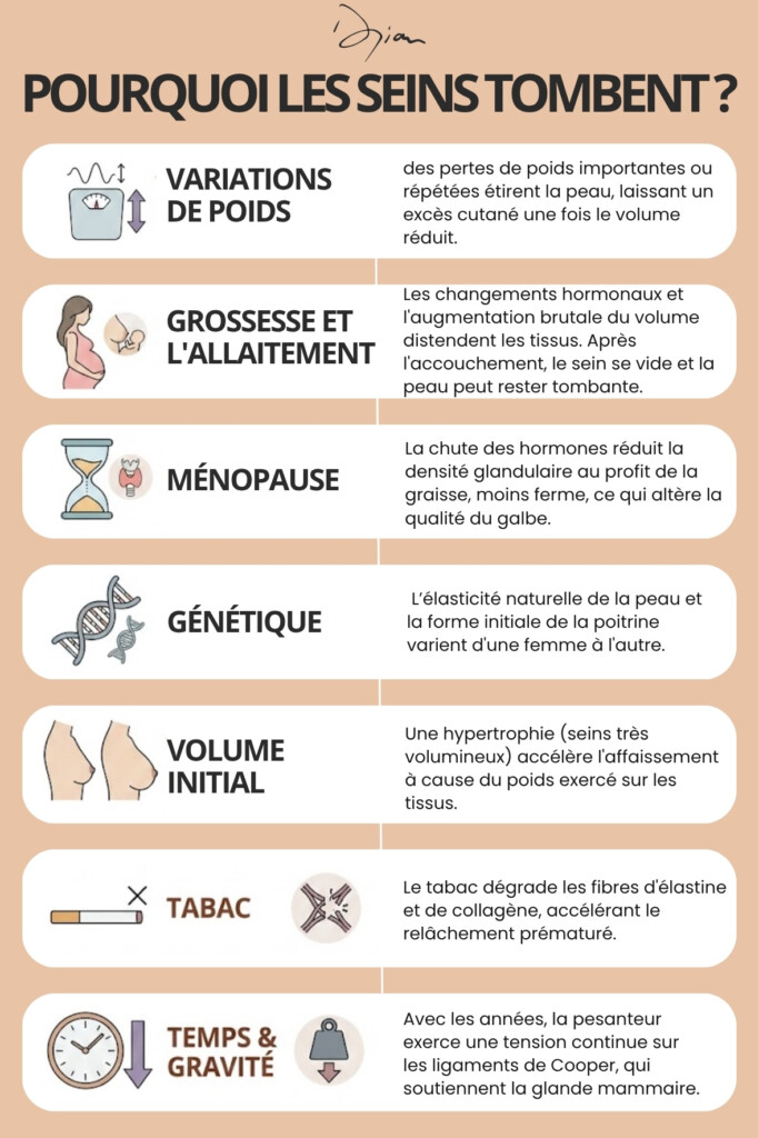 Pourquoi les seins tombent