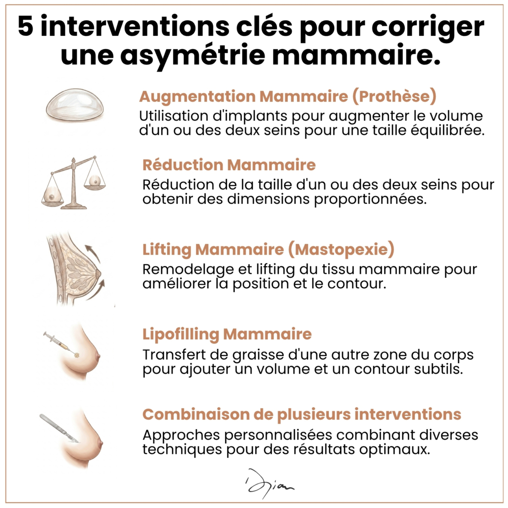 5 interventions pour corriger une asym&eacute;trie mammaire